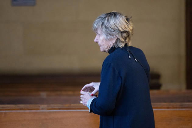 Trial of Mimi Marchand for alleged extortion of Karine Le Marchand - Paris French journalist Michele Marchand also known as Mimi Marchand arrives at the Paris courthouse for the appeal hearing in her case involving the alleged extortion of French television presenter Karine Le Marchand, in Paris, on October 12, 2026. Photo by Raphael Lafargue ABACAPRESS.COM Paris France  Copyright: xLafarguexRaphael ABACAx
