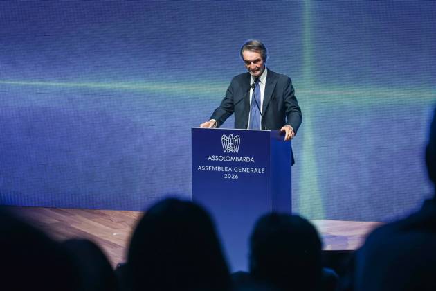IPA89596424 - Milan: Assolombarda s 2026 General Assembly at the Teatro Dal Verme. Pictured: Attilio Fontana (President of the Lombardy Region)  Copyright: xAlessandroxBremecx xx IPA89596424