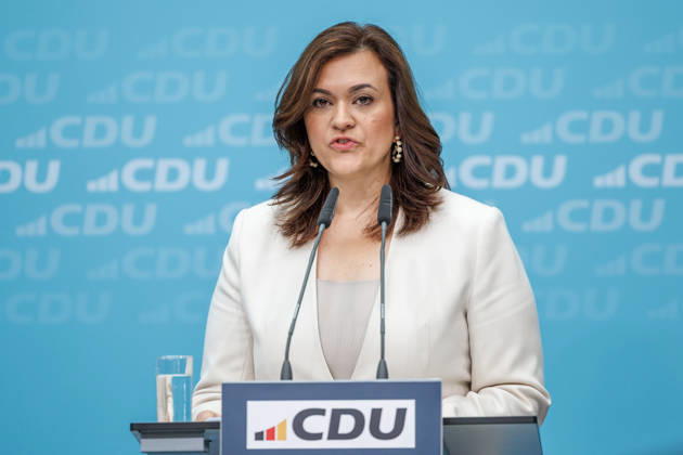 Pressekonferenz mit dem Vorsitzenden der CDU Deutschlands, Bundeskanzler Friedrich Merz und der Generalsekretärin der CDU Deutschlands Franziska Hoppermann Pressekonferenz mit dem Vorsitzenden der CDU Deutschlands, Bundeskanzler Friedrich Merz und der Generalsekretärin der CDU Deutschlands Franziska Hoppermann am 12.10.2026 in Berlin. Berlin Berlin Deutschland CDU-Bundesgeschäftsstelle (Konrad-Adenauer-Haus)