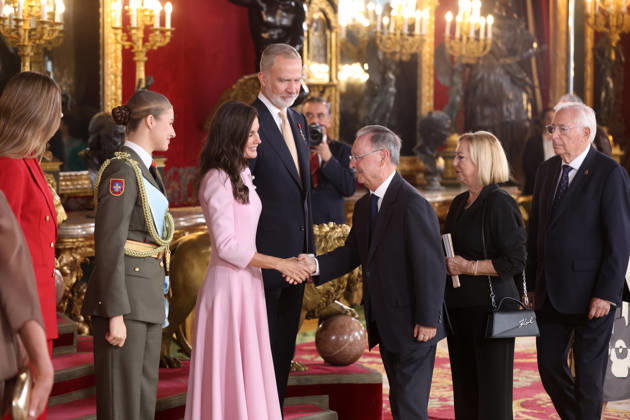 The King and Queen, the Princess of Asturias, and Infanta Sofía presided over the reception at the Royal Palace to mark National Day. The President of Ceuta, Juan Jesús Vivas, during the reception with the King and Queen, Princess Leonor, and Infanta Sofía on the occasion of National Day at the Royal Palace on October 12, 2026, in Madrid, Spain. The event is presided over by the King and Queen, the Princess of Asturias, and Infanta Sofía following the solemn ceremony honoring the national flag and the military parade held in Plaza de Cánovas del Castillo. The purpose of the National Day commemoration is to solemnly recall moments in our collective history that form part of our shared historical, cultural, and social heritage, recognized as Copyright: xRaulxTerrelx 7841007