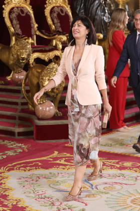 The King and Queen, the Princess of Asturias, and Infanta Sofía preside over the reception at the Royal Palace to mark National Day. The Minister of Equality, Ana Redondo, during the reception with the King and Queen, Princess Leonor, and Infanta Sofía to mark National Day, at the Royal Palace on October 12, 2026, in Madrid, Spain. The event is presided over by the King and Queen, the Princess of Asturias, and Infanta Sofía following the solemn ceremony honoring the national flag and the military parade held in Plaza de Cánovas del Castillo. The commemoration of National Day aims to solemnly recall moments in our collective history that form part of our shared historical, cultural, and social heritage, recognized as such by the vast majori Copyright: xRaulxTerrelx 7841015