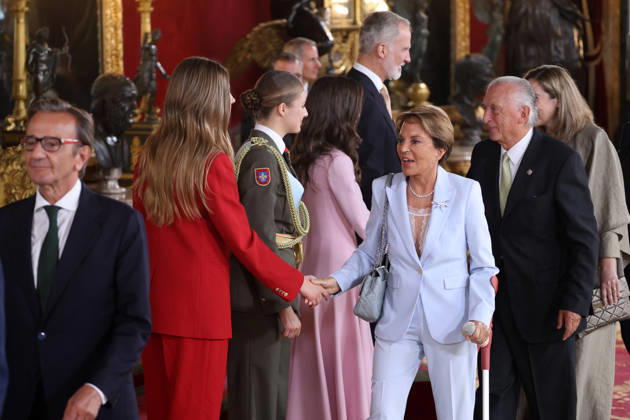 The King and Queen, the Princess of Asturias, and Infanta Sofía preside over the reception at the Royal Palace to celebrate National Day María Eugenia Yagüe during the reception with the King and Queen, Princess Leonor, and Infanta Sofía to celebrate National Day, at the Royal Palace, on October 12, 2026, in Madrid, Spain. The event is presided over by the King and Queen, the Princess of Asturias, and Infanta Sofía following the solemn ceremony honoring the national flag and the military parade held in Plaza de Cánovas del Castillo. The purpose of the National Day commemoration is to solemnly recall moments in our collective history that form part of our shared historical, cultural, and social heritage, recognized as such by the vast major Copyright: xRaulxTerrelx 7841034