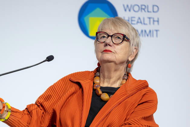 World Health Summit 2026 Weltgesundheitsgipfel 2. Tag Deutschland, Berlin am 12. Oktober 2026: Veröffentlichung des Abschlussberichts (Capstone Insights Report) des Global Preparedness Monitoring Board (GPMB). Launch of the GPMB Capstone Insights Report Getting Ahead of Pandemic Risk: Insights from Eight Years of Global Monitoring. Im Bild: Prof. Dr. Ilona Kickbusch Mitglied des Global Preparedness Monitoring Board (GPMB) Gründungsdirektorin des Global Health Centre¨Graduate Institute of International and Development Studies Schweiz Global Preparedness Monitoring Board (GPMB) Board Member Global Health Center The Graduate Institute of International and Development Studies Founding Director Switzerland.
