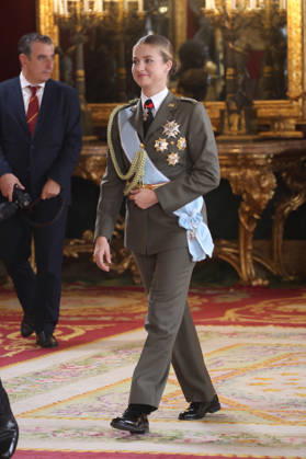 The King and Queen, the Princess of Asturias, and Infanta Sofía preside over the reception at the Royal Palace to mark National Day. Princess Leonor during the reception held to mark National Day at the Royal Palace on October 12, 2026, in Madrid, Spain. The event is presided over by the King and Queen, the Princess of Asturias, and Infanta Sofía, following the solemn ceremony honoring the national flag and the military parade held in Plaza de Cánovas del Castillo. The purpose of the National Day commemoration is to solemnly recall moments in our collective history that form part of our shared historical, cultural, and social heritage, recognized as such by the vast majority of citizens. HISPANIC DAY KING FELIPE QUEEN LETIZIA PRINCESS LEON Copyright: xRaulxTerrelx 7841067