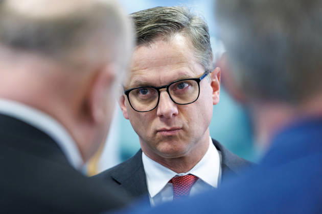 Pressekonferenz mit dem Vorsitzenden der CDU Deutschlands, Bundeskanzler Friedrich Merz und der Generalsekretärin der CDU Deutschlands Franziska Hoppermann Carsten Linnemann, Bundesminister für Gesundheit der Bundesrepublik Deutschland und Paul Ziemiak am 12.10.2026 im Konrad-Adenauer-Haus in Berlin. Berlin Berlin Deutschland CDU-Bundesgeschäftsstelle (Konrad-Adenauer-Haus)