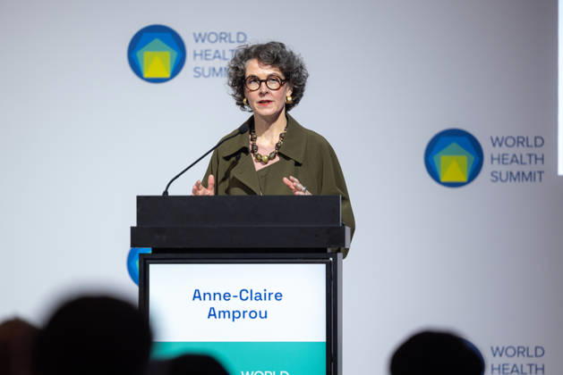 World Health Summit 2026 Weltgesundheitsgipfel 2. Tag Deutschland, Berlin am 12. Oktober 2026: Veröffentlichung des Abschlussberichts (Capstone Insights Report) des Global Preparedness Monitoring Board (GPMB). Launch of the GPMB Capstone Insights Report Getting Ahead of Pandemic Risk: Insights from Eight Years of Global Monitoring. Im Bild: Dr. Anne-Claire Amprou französische Botschafterin für globale Gesundheit und seit Dezember 2025 Vorsitzende des Verwaltungsrats von Unitaid. Ministry for Europe and Foreign Affairs French Ambassador for Global Health France.