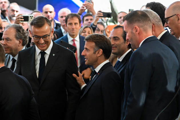 French President Emmanuel Macron, accompanied by Luc Chatel and Roland Lescure, Minister of the Economy, Finance, and Industrial, Energy, and Digital Sovereignty, attends the 2026 Paris Motor Show at Paris Expo · Porte de Versailles in Paris, France, on October 12, 2026. Lionel Urman Bestimage French President Emmanuel Macron at the international Paris Motor Show at the Porte de Versailles in Paris, France, on October 12, 2026. Paris, France Copyright: xLIONELxURMANxx xBESTIMAGExLIONELxURMANxx xBESTIMAGEx