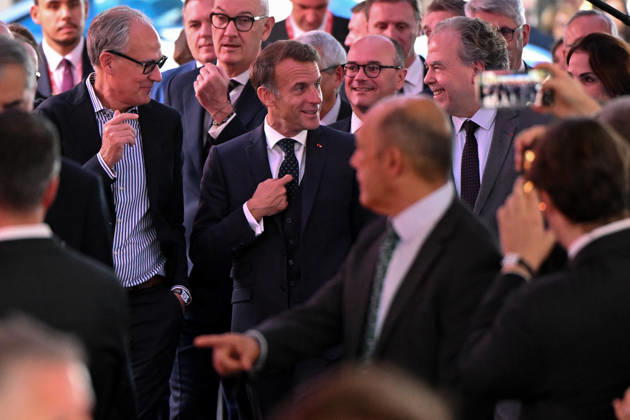 French President Emmanuel Macron, accompanied by Luc Chatel and Roland Lescure, Minister of the Economy, Finance, and Industrial, Energy, and Digital Sovereignty, attends the 2026 Paris Motor Show at Paris Expo · Porte de Versailles in Paris, France, on October 12, 2026. Lionel Urman Bestimage French President Emmanuel Macron at the international Paris Motor Show at the Porte de Versailles in Paris, France, on October 12, 2026. Paris, France Copyright: xLIONELxURMANxx xBESTIMAGExLIONELxURMANxx xBESTIMAGEx