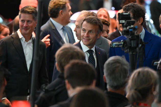 French President Emmanuel Macron, accompanied by Luc Chatel and Roland Lescure, Minister of the Economy, Finance, and Industrial, Energy, and Digital Sovereignty, attends the 2026 Paris Motor Show at Paris Expo · Porte de Versailles in Paris, France, on October 12, 2026. Lionel Urman Bestimage French President Emmanuel Macron at the international Paris Motor Show at the Porte de Versailles in Paris, France, on October 12, 2026. Paris, France Copyright: xLIONELxURMANxx xBESTIMAGExLIONELxURMANxx xBESTIMAGEx