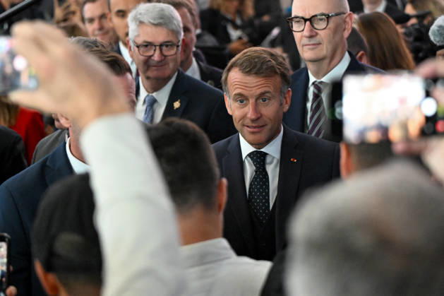 French President Emmanuel Macron, accompanied by Luc Chatel and Roland Lescure, Minister of the Economy, Finance, and Industrial, Energy, and Digital Sovereignty, attends the 2026 Paris Motor Show at Paris Expo · Porte de Versailles in Paris, France, on October 12, 2026. Lionel Urman Bestimage French President Emmanuel Macron at the international Paris Motor Show at the Porte de Versailles in Paris, France, on October 12, 2026. Paris, France Copyright: xLIONELxURMANxx xBESTIMAGExLIONELxURMANxx xBESTIMAGEx