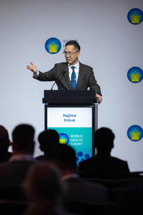 World Health Summit 2026 Weltgesundheitsgipfel 2. Tag Deutschland, Berlin am 12. Oktober 2026: Veröffentlichung des Abschlussberichts (Capstone Insights Report) des Global Preparedness Monitoring Board (GPMB). Launch of the GPMB Capstone Insights Report Getting Ahead of Pandemic Risk: Insights from Eight Years of Global Monitoring. Im Bild: Prof. Dr. Hajime Inoue Professor an der Internationalen Universität für Gesundheit und Wohlfahrt (International University of Health and Welfare) Japan.