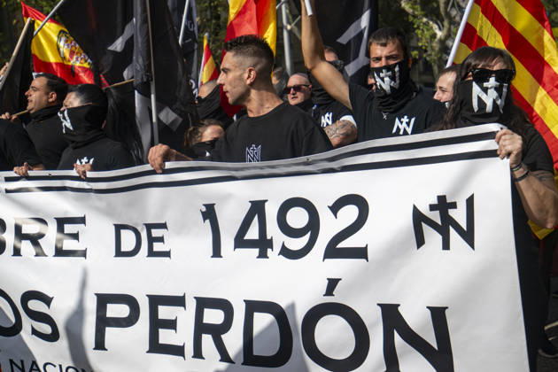 Demonstration in Barcelona under the slogan Catalonia with Ceuta: One Spain —Several people during a demonstration under the slogan Catalonia with Ceuta: One Spain, on October 12, 2026, in Barcelona, Catalonia, Spain. The rally marking October 12, organized by Unidos por Ceuta, Espanya i Catalans, Catalunya Suma, S’ha Acabat, and Impulso Ciudadano, aims to celebrate the National Day and reaffirm the unity of Spain and the ties between Catalonia and Ceuta. OCTOBER 12, 2026 Lorena Sopê Barcelona, Catalonia Barcelona, Catalonia, Spain Copyright: xLorenaxSopênax 7841090