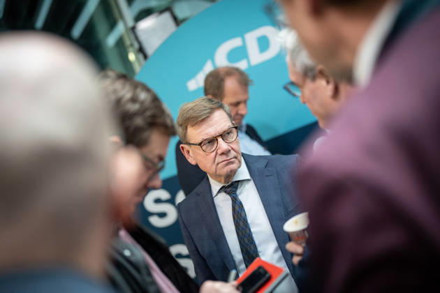 Außenminister Johann Wadephul im Konrad-Adenauer-Haus, im Gespräch mit Journalisten;Präsidiumsklausurtagung der CDU Deutschlands in Berlin, Oktober 2026, Berlin Berlin Deutschland Konrad-Adenauer-Haus