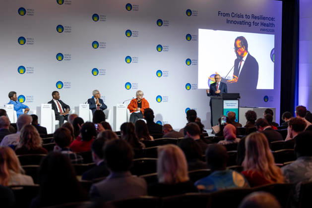 World Health Summit 2026 Weltgesundheitsgipfel 2. Tag Deutschland, Berlin am 12. Oktober 2026: Veröffentlichung des Abschlussberichts (Capstone Insights Report) des Global Preparedness Monitoring Board (GPMB). Launch of the GPMB Capstone Insights Report Getting Ahead of Pandemic Risk: Insights from Eight Years of Global Monitoring. Im Bild: Dr. Tedros Adhanom Ghebreyesus Generaldirektor der Weltgesundheitsorganisation (WHO). World Health Organization (WHO) Director-General.