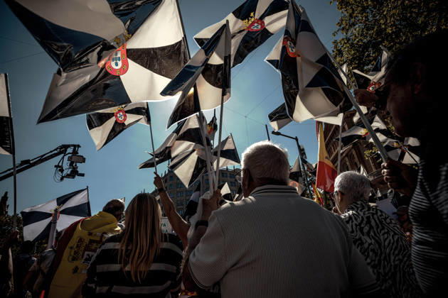 October 12, 2026, Barcelona, Catalonia, Spain: Demonstrators wave flags of Ceuta during a rally marking SpainÃ¢â‚¬â ¢s National Day. Barcelona Spain - ZUMAo105 20261012_fap_o105_012 Copyright: xMatthiasxOesterlex