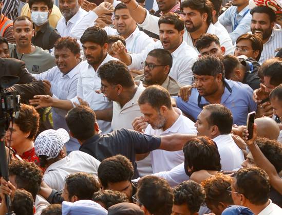 October 12, 2026, New Delhi, India: NEW DELHI, INDIA, OCTOBER 12, 2026: Congress leader Rahul Gandhi takes part in a protest march from Barakhamba Road towards the Supreme Court in New Delhi, demanding the resignation of India s Chief Election Commissioner Gyanesh Kumar over alleged irregularities in the Special Intensive Revision (SIR) of electoral rolls. The Election Commission denies wrongdoing. New Delhi India - ZUMAq101 20261012_zna_q101_049 Copyright: xVishalxKapoorx