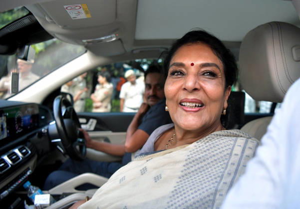 RECORD DATE NOT STATED INDIA Bloc protest march towards the Supreme Court in New Delhi New Delhi, Oct 12 (ANI): Congress MP Renuka Chowdhury during the INDIA Bloc protest march towards the Supreme Court, in New Delhi on Monday. NEW DELHI Delhi India Copyright: xx ANI_20261012390