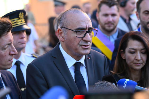 NEWS : Le principal d un college et une professeure blessàs par balle par un tir de fusil de chasse à Aubagne Laurent Nunez, Ministre de l Interieur, à Aubagne, le 12 octobre 2026. AubagneFrance Copyright: xWilliamxCannarellax