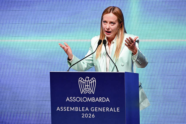 October 12, 2026, Milan, Mi, Italy: Prime Minister Giorgia Meloni speaks at the Assolombarda 2026 General Assembly, Milan, 12 10 2026 Milan Italy  - ZUMAa289 20261012_zia_a289_144 Copyright: xAgf NicolaxMarfisix