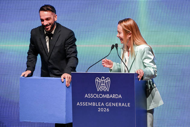 October 12, 2026, Milan, Mi, Italy: Prime Minister Giorgia Meloni speaks at the Assolombarda 2026 General Assembly, Milan, 12 10 2026 Milan Italy  - ZUMAa289 20261012_zia_a289_154 Copyright: xAgf NicolaxMarfisix