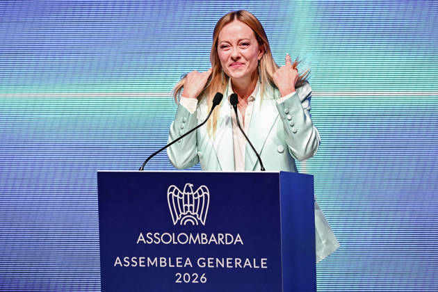 October 12, 2026, Milan, Mi, Italy: Prime Minister Giorgia Meloni speaks at the Assolombarda 2026 General Assembly, Milan, 12 10 2026 Milan Italy  - ZUMAa289 20261012_zia_a289_161 Copyright: xAgf NicolaxMarfisix