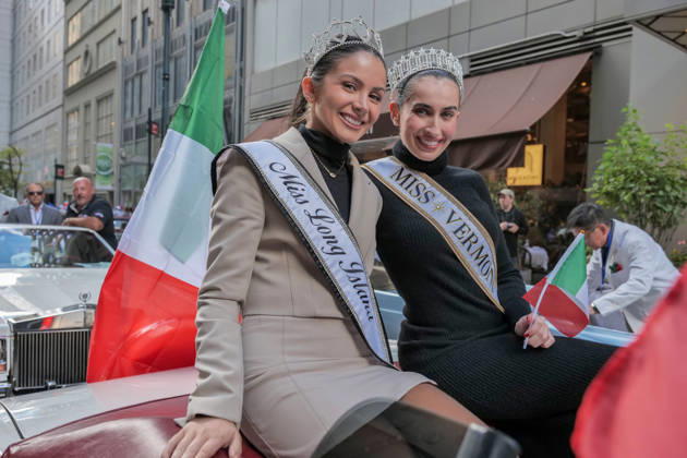 October 12, 2026, New York, New York, USA: Beauty Queens at the 82nd annual Columbus Day Parade as it.made its way up Fifth Avenue bringing the excitement and spirit of Italian.American heritage to NYC. Floats, marching bands, italian music.and thousands of spectators celebrated the history, culture and.contributions of Italian Americans. New York USA  - ZUMAh156 20261012_znp_h156_006 Copyright: xMiloxHessx