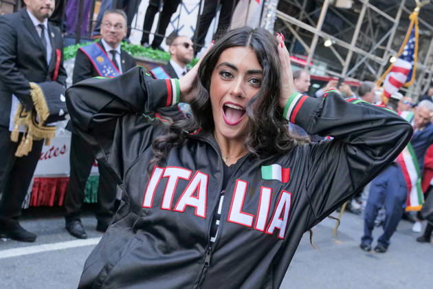 October 12, 2026, New York, New York, USA: Italian Pride at the 82nd annual Columbus Day Parade as it made its way up Fifth Avenue bringing the excitement and spirit of Italian American heritage to NYC. Floats, marching bands, italian music.and thousands of spectators celebrated the history, culture and.contributions of Italian Americans. New York USA  - ZUMAh156 20261012_znp_h156_004 Copyright: xMiloxHessx