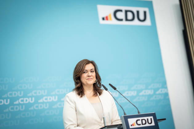 Franziska Hoppermann, CDU-Generalsekretärin, bei der Abschlusspressekonferenz;Präsidiumsklausurtagung der CDU Deutschlands in Berlin, Oktober 2026, Berlin Berlin Deutschland Konrad-Adenauer-Haus