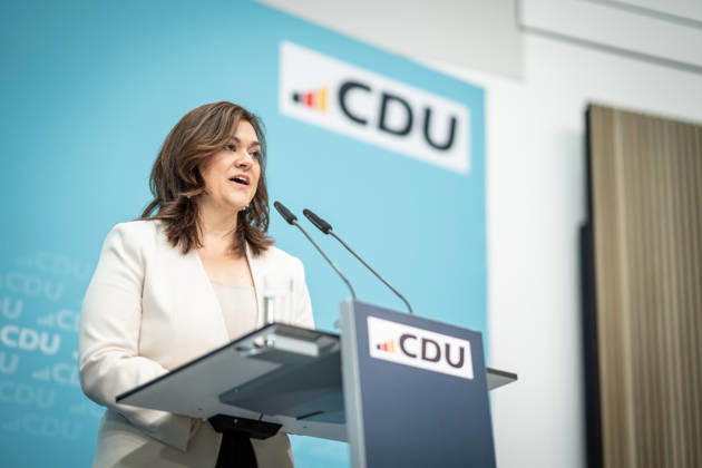 Franziska Hoppermann, CDU-Generalsekretärin, bei der Abschlusspressekonferenz;Präsidiumsklausurtagung der CDU Deutschlands in Berlin, Oktober 2026, Berlin Berlin Deutschland Konrad-Adenauer-Haus