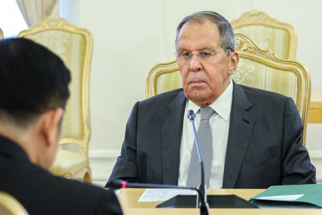 RUSSIA, MOSCOW - OCTOBER 13, 2026: Sergei Lavrov, Russia s Foreign Minister, attends a meeting with Kao Kim Hourn, Secretary General of the Association of Southeast Asian Nations (ASEAN), at the Reception House of the Foreign Ministry. Valery Sharifulin TASS 99229801