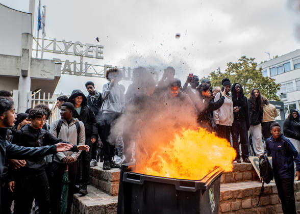 October 13, 2026: Paul-o°luard High School in Saint-Denis is at the center of the news as part of the fifth round of national student protests...The renowned Swedish environmental activist Greta Thunberg visited Paul-o°luard High School in Saint-Denis this morning to offer her direct support to the protesting students. She denounced police violence against the young demonstrators. - ZUMAs287 20261013_zip_s287_014 Copyright: xSadakxSouicix