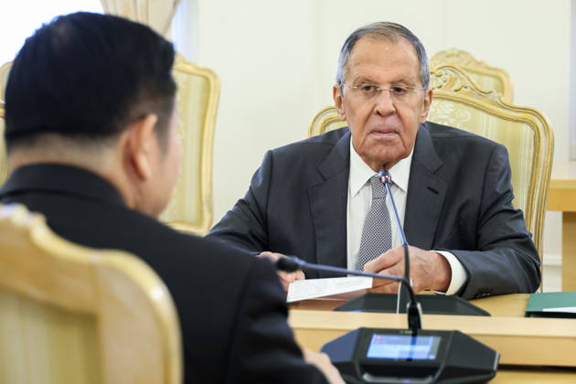 RUSSIA, MOSCOW - OCTOBER 13, 2026: Sergei Lavrov, Russia s Foreign Minister, attends a meeting with Kao Kim Hourn, Secretary General of the Association of Southeast Asian Nations (ASEAN), at the Reception House of the Foreign Ministry Moscow Russia - ZUMAt113 20261013_zaa_t113_110 Copyright: xValeryxSharifulinx