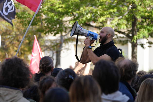 Students protest in Saint-Etienne, France SAINT-ETIENNE, FRANCE - OCTOBER 13: Thousands of people, carrying placards, march during a demonstration called by education unions and high school representatives amid the third teachers strike in two weeks in Saint-Etienne, France, on October 13, 2026. According to the prefecture, around 2,000 people took part in the march, while unions estimated the turnout at at least 4,000. A student delegation was due to meet with the prefect, while high school students called for another day of action on October 17. Stringer Anadolu Saint-Etienne France. Editorial use only. Please get in touch for any other usage. Copyright: x2026xAnadoluxStringerx