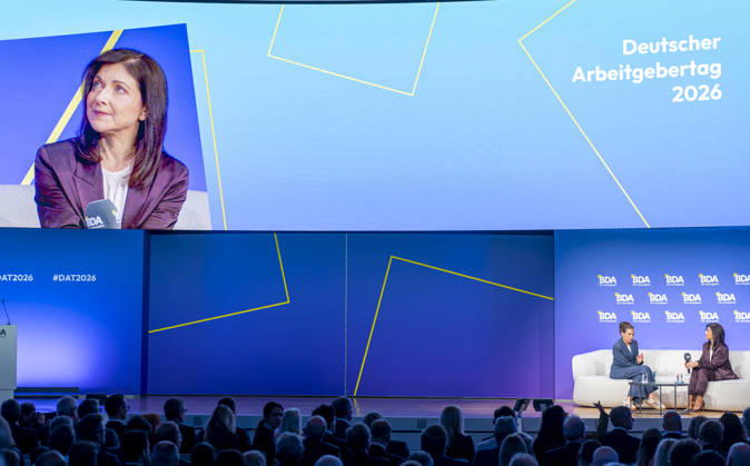 Katherina Reiche besucht Arbeitgebertag 2026 EUR, Deutschland, Berlin, 13.10.2026: Bundesministerin Katherina Reiche (CDU) auf dem Arbeitgebertag 2026 der Bundesvereinigung der Deutschen Arbeitgeberverbände.