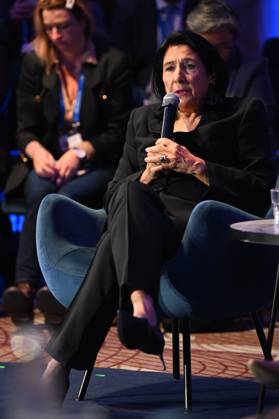 Warsaw Security Forum 2026 WARSAW, POLAND - OCTOBER 13: The Fifth President of Georgia Salome Zourabichvili attends the second day panel discussion titled Half-Baked or Step-by-Step? Rethinking EU Enlargement at the Warsaw Security Forum 2026 (WSF 2026) in Warsaw, Poland on October 13, 2026. During his speech, Mirzoyan highlighted Armenia’s ongoing democratic reforms and shifting strategic posture toward closer partnership with the European Union and Western democratic institutions. Artur Widak Anadolu Warsaw Poland. Editorial use only. Please get in touch for any other usage.  Copyright: x2026xAnadoluxArturxWidakx