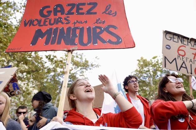 Demonstrators rally at Place d Italie in Paris amid nationwide protests across France against government policies PARIS, FRANCE - OCTOBER 13: Protesters wave union flags and hold banners during a mass demonstration at Place d Italie in Paris, France, on October 13, 2026. Trade unions, civil society organizations, and citizens took to the streets in cities across France to voice strong opposition to the government s economic reforms, proposed austerity measures, and labor policies. Ibrahim Ezzat Anadolu Ile-de-France France. Editorial use only. Please get in touch for any other usage.  Copyright: x2026xAnadoluxIbrahimxEzzatx