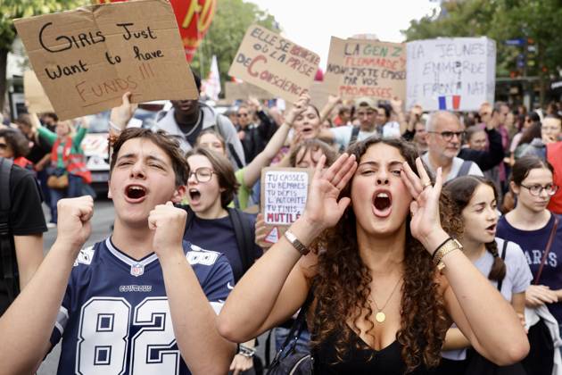 Demonstrators rally at Place d Italie in Paris amid nationwide protests across France against government policies PARIS, FRANCE - OCTOBER 13: Protesters wave union flags and hold banners during a mass demonstration at Place d Italie in Paris, France, on October 13, 2026. Trade unions, civil society organizations, and citizens took to the streets in cities across France to voice strong opposition to the government s economic reforms, proposed austerity measures, and labor policies. Ibrahim Ezzat Anadolu Ile-de-France France. Editorial use only. Please get in touch for any other usage.  Copyright: x2026xAnadoluxIbrahimxEzzatx