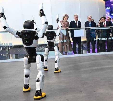 State Visit of King Philippe and Queen Mathilde to Kazakhstan (Day 3) ASTANA, KAZAKHSTAN - OCTOBER 13 : State Visit of King Philippe and Queen Mathilde to Kazakhstan (Day 3) - Visit of Alem.AI (International center for artificial intelligence & Interactive visit with robots in the presence of Kassym-Jomart Tokaïev (President of Kazakhstan) on October 13, 2026 in Astana, Kazakhstan, 13 10 2026 Astana Kazakhstan  Copyright: xDidierxLebrunx