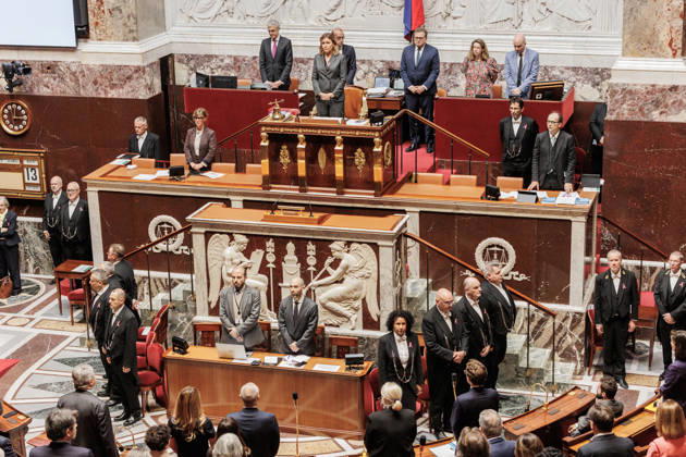 October 13, 2026: A minute of silence was observed in the National Assembly for Dominique Bernard. Dominique Bernard was a 57-year-old professor of French literature, assassinated on October 13, 2023. - ZUMAs287 20261013_zip_s287_019 Copyright: xSadakxSouicix