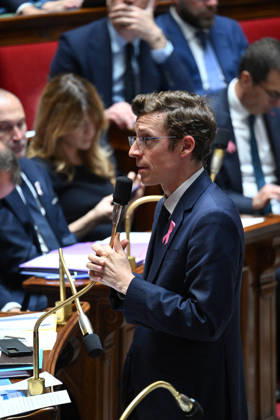 Session Of Questions To The Governement At The National Assembly - Paris French Minister of Education Edouard Geffray during a session of questions to the government at the National Assembly, French Parliament in Paris, France on octobre 13, 2026. Photo by Tomas Stevens ABACAPRESS.COM Paris France  Copyright: xStevensxTomas ABACAx
