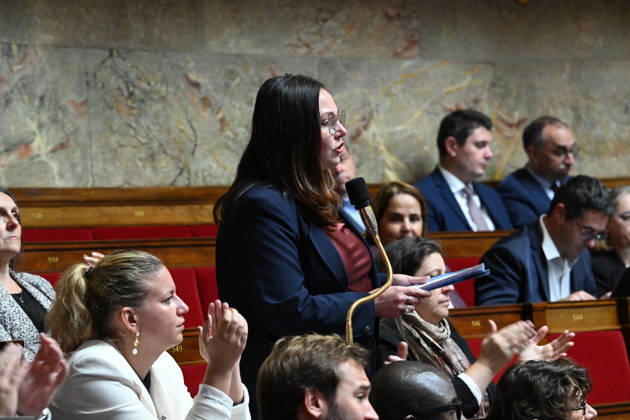 Session Of Questions To The Governement At The National Assembly - Paris French deputy Marie Mesmeur during a session of questions to the government at the National Assembly, French Parliament in Paris, France on octobre 13, 2026. Photo by Tomas Stevens ABACAPRESS.COM Paris France  Copyright: xStevensxTomas ABACAx
