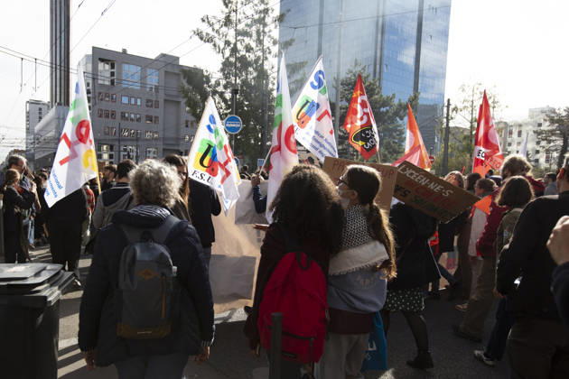 Student protest continues in Lyon LYON, FRANCE - OCTOBER 13: Students march during a demonstration over education funding in Lyon, France on October 13, 2026. Thousands of students and educational staff marched across the city as part of a nationwide day of strikes and school blockades demanding increased resources and structural reforms in national education. Laurent Vlad Anadolu Lyon France. Editorial use only. Please get in touch for any other usage.  Copyright: x2026xAnadoluxLaurentxVladx