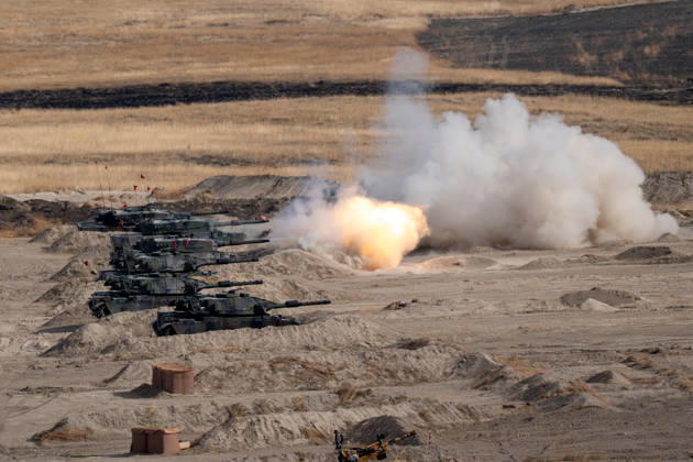 Turkish Armed Forces Fire Free-2026 military exercise held in Ankara ANKARA, TURKIYE - OCTOBER 13: Turkish armed forces hold the Fire Free-2026 military exercise at the General Nahit Senoglu Firing and Exercise Area in Polatli district, Ankara, Turkiye, on October 13, 2026. Organized to demonstrate the combat readiness and firepower of the Turkish Armed Forces, the comprehensive drill featured live-fire maneuvers utilizing an array of domestically engineered weapons and defense systems. F-16 fighting falcon and ATAK attack helicopters executed precision firing runs during drill. Arman Onal Anadolu Ankara Turkey. Editorial use only. Please get in touch for any other usage.  Copyright: x2026xAnadoluxArmanxOnalx