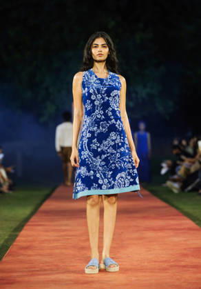 Lakme Fashion Week x FDCI Kicks Off in New Delhi New Delhi, Oct 13 (ANI): A model walks the ramp on the opening day of the Lakme Fashion Week x FDCI, at the France Embassy, in New Delhi on Tuesday. New Delhi Delhi India Copyright: xANIx ANI_20261013434