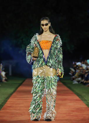 Lakme Fashion Week x FDCI Kicks Off in New Delhi New Delhi, Oct 13 (ANI): A model walks the ramp on the opening day of the Lakme Fashion Week x FDCI, at the France Embassy, in New Delhi on Tuesday. New Delhi Delhi India Copyright: xANIx ANI_20261013438