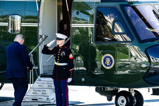 October 13, 2026, Washington, Dc, United States: President Donald Trump boards his helicopter for the start of a trip to Alaska on October 13, 2026. Washington United States - ZUMAl312 20261013_znp_l312_026 Copyright: xAndrewxLeydenx