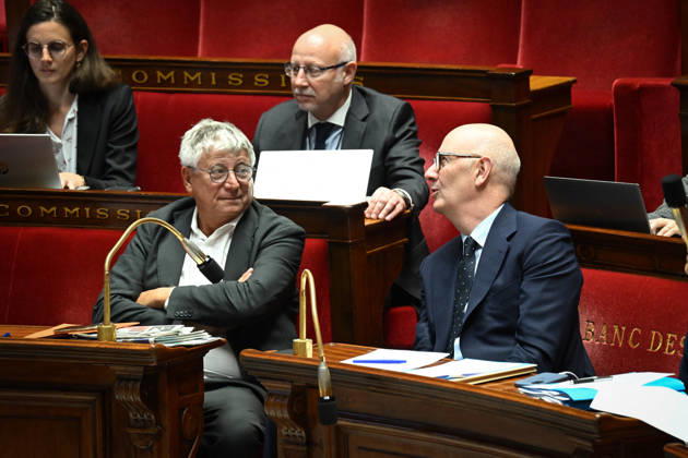 2027 Finance Bill Part One at the National Assembly French deputy Eric Coquerel and French Minister of the Economy, Finance and Industrial, Energy and Digital Sovereignty Roland Lescure during the 2027 Finance Bill Part One at the National Assembly, French Parliament in Paris, France on octobre 13, 2026. Photo by Tomas Stevens ABACAPRESS.COM Paris France  Copyright: xStevensxTomas ABACAx
