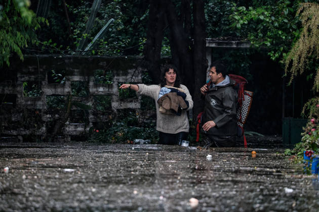 Santiago, October 13, 2026: Flooding at the intersection of Irarrazaval and Lo Encalada in the Nunoa district due to heavy rains in the capital. Diego Martin Aton Chile, Aton 1199652 jpeg Copyright: DIEGOxMARTIN ATONxCHILE