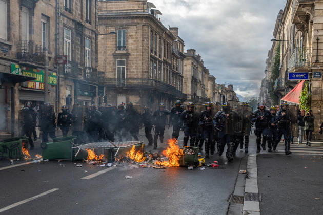 October 13, 2026, Bordeaux, Nouvelle-Aquitaine, France: High school students are protesting all over France, particularly here in Bordeaux. Their grievances are as follows: a shortage of staff, overcrowded class schedules, dilapidated infrastructure, a stressful college counseling process (career guidance), and deteriorating learning conditions. Bordeaux France - ZUMAh207 20261013_zip_h207_079 Copyright: xFabricexHebertx