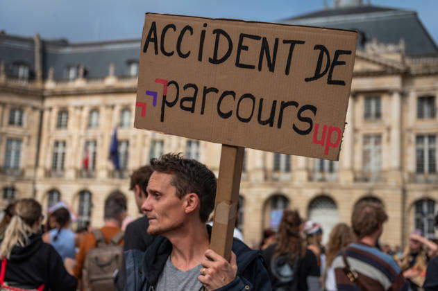 October 13, 2026, Bordeaux, Nouvelle-Aquitaine, France: High school students are protesting all over France, particularly here in Bordeaux. Their grievances are as follows: a shortage of staff, overcrowded class schedules, dilapidated infrastructure, a stressful college counseling process (career guidance), and deteriorating learning conditions. Bordeaux France - ZUMAh207 20261013_zip_h207_098 Copyright: xFabricexHebertx